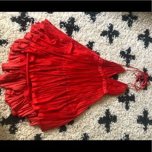 Free people red silk mini dress
